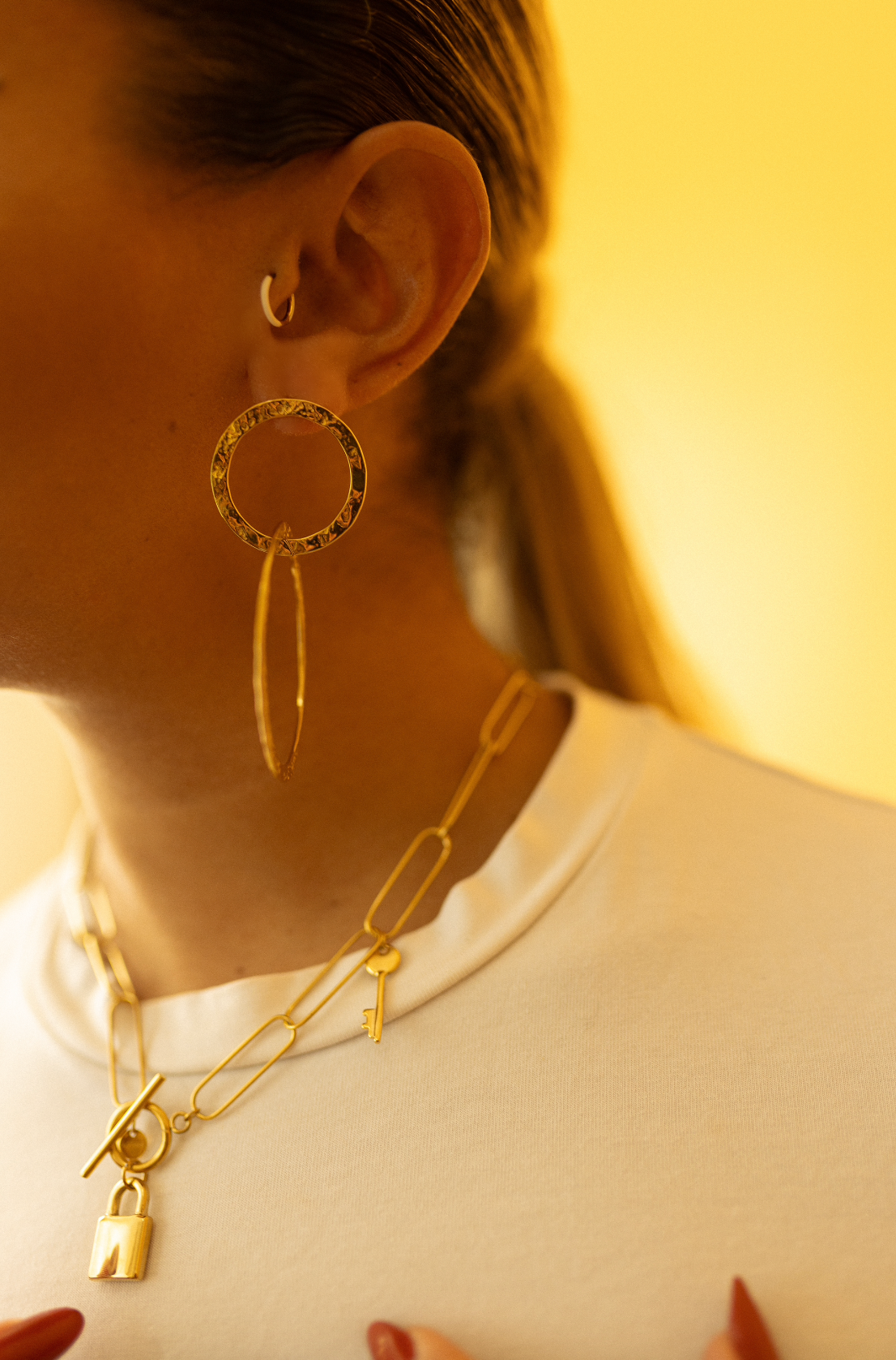 Boucles Doubles cercles martelés
