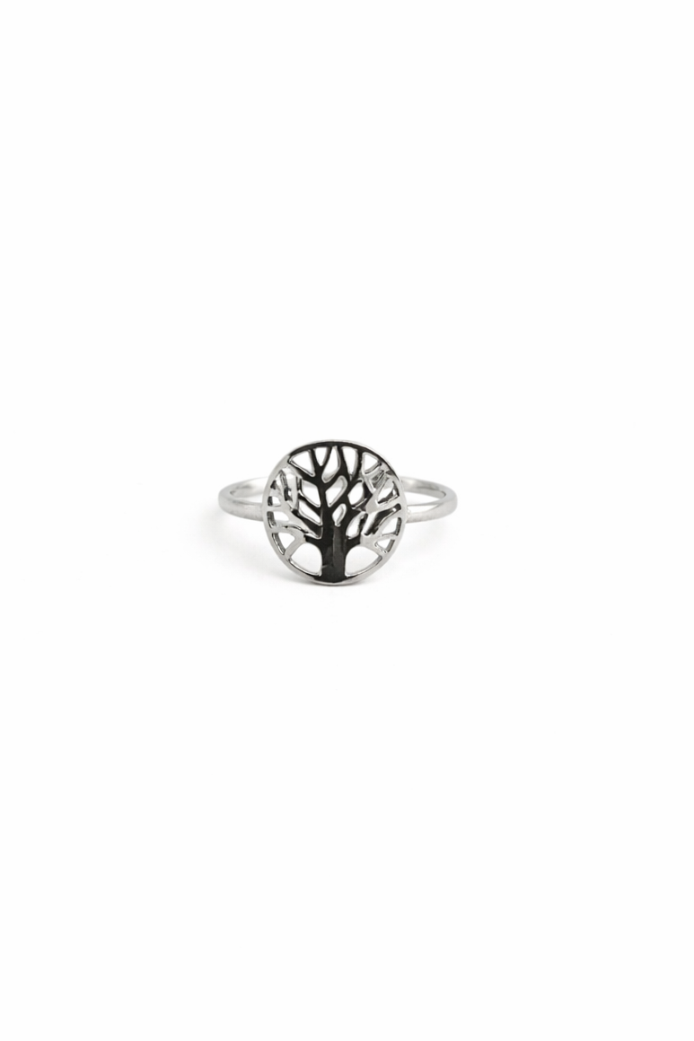 Bague acier inoxydable argentée ARDEN femme arbre de vie ajouré
