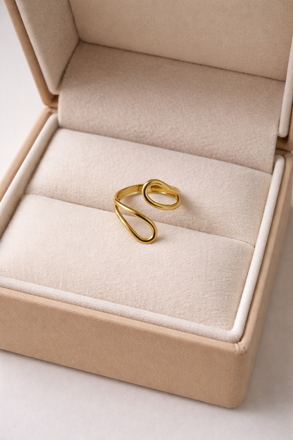 Bague acier inoxydable OLYRA femme ajustable design goutte moderne