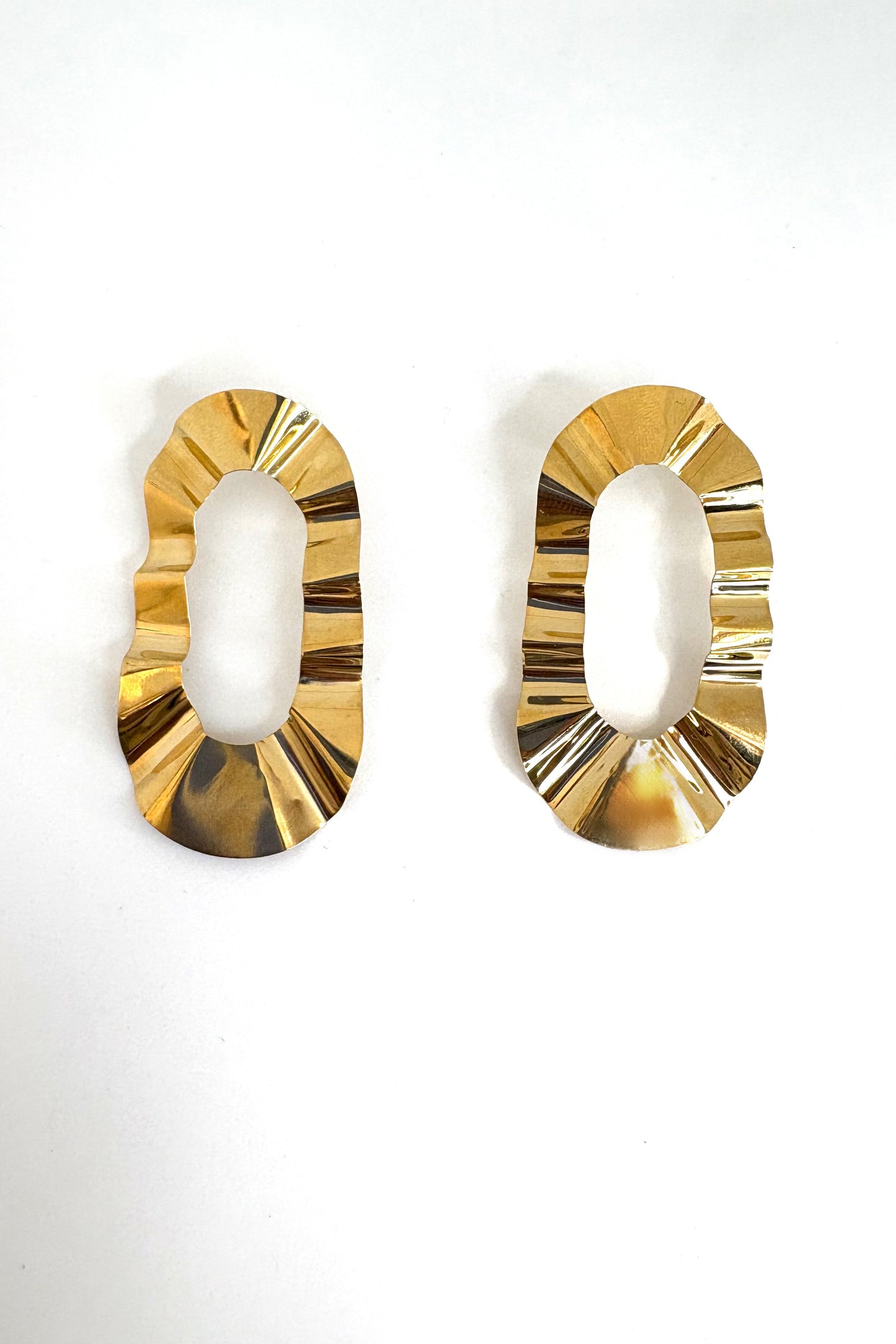 Boucles d’oreilles plaqué or 24 carats DOUNIA femme CHIC ALORS design sculptural