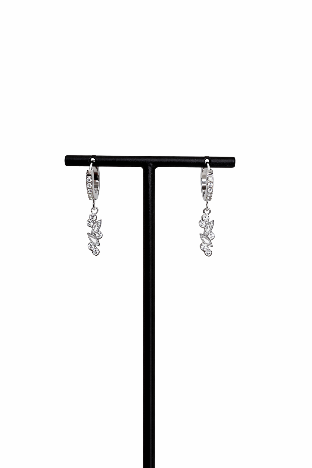 Boucles d’oreilles acier inoxydable argenté waterproof LUNETHIA femme cristaux pendants