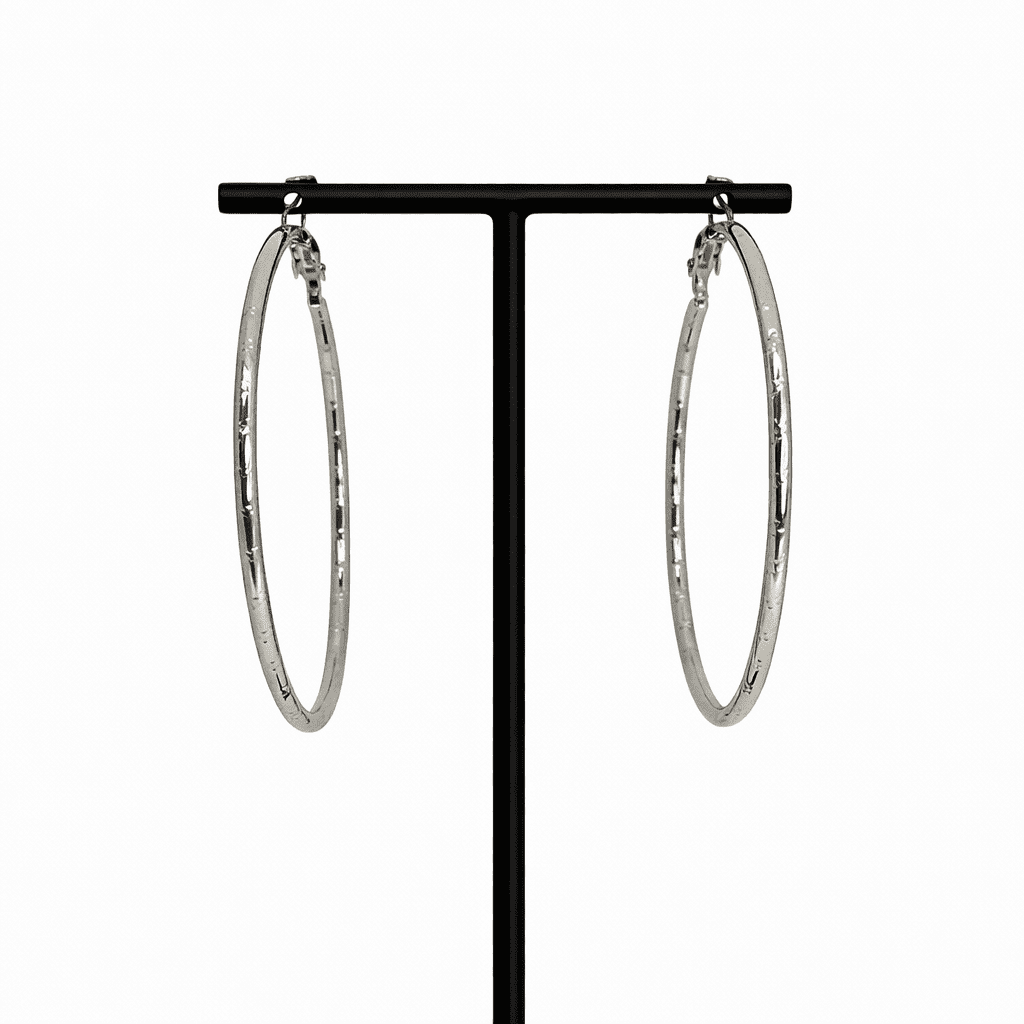 Boucles d’oreilles créoles SIENA argent acier inoxydable minimaliste
