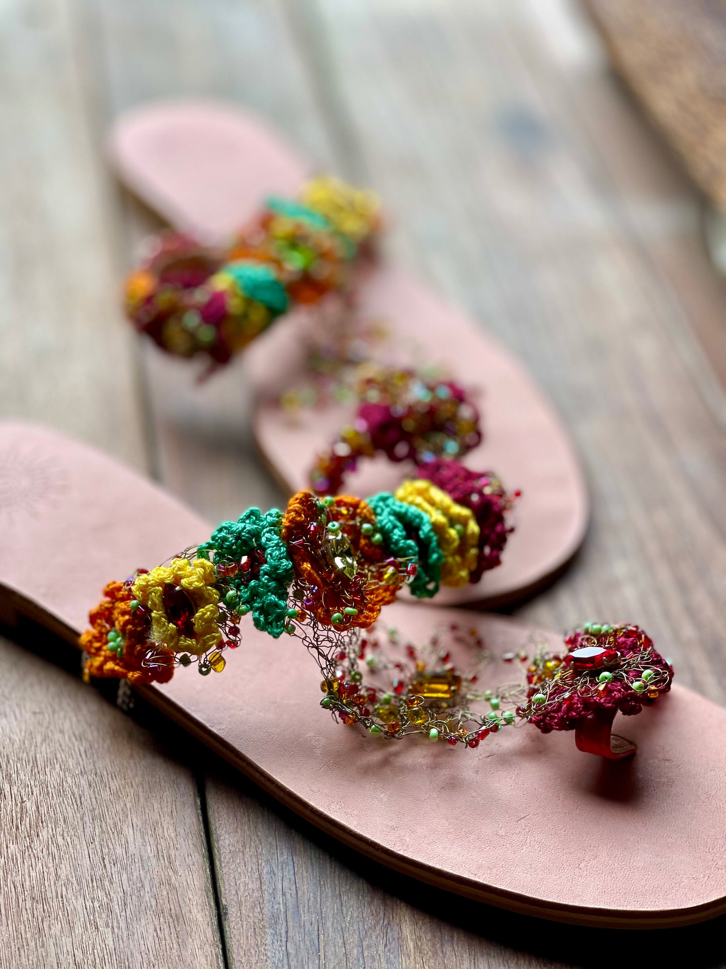 Roses Embroidered Sandals