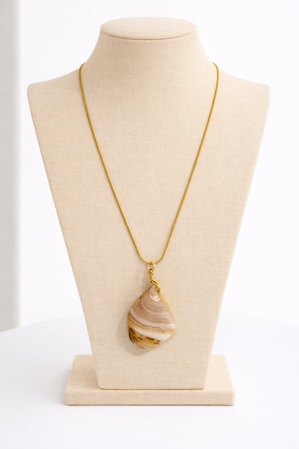 Collier acier inoxydable doré waterproof NAYA femme goutte nacre véritable