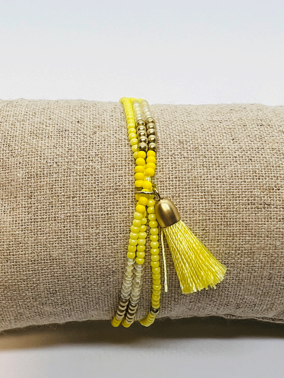 Bracelets colorés Pompons