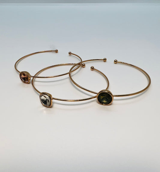 Thin rose gold-plated steel bangle
