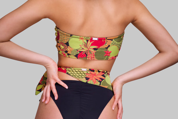 Gilia tuttifrutti high waist strapless Brazilian bikini - 36/38/40/42, bottom