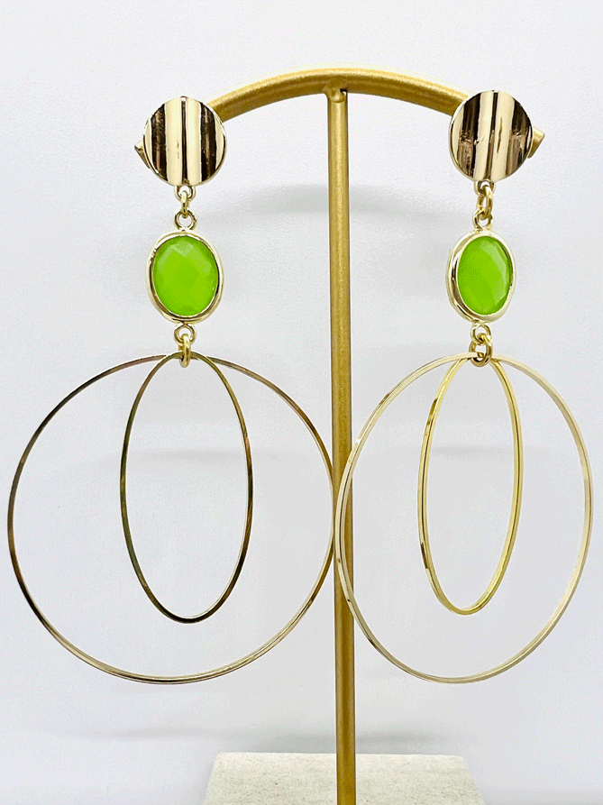 Boucles Double cercles Pierre