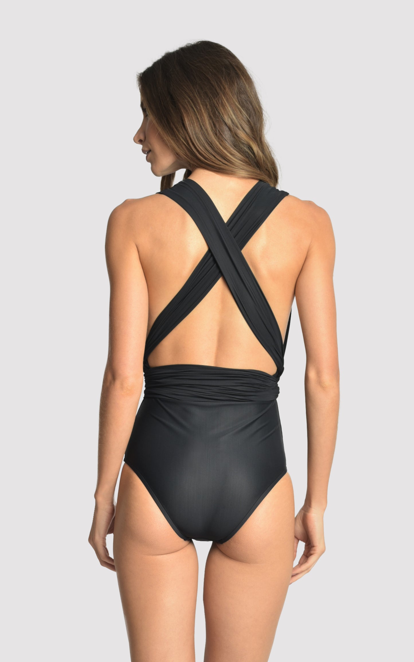 Chic black one-piece swimsuit