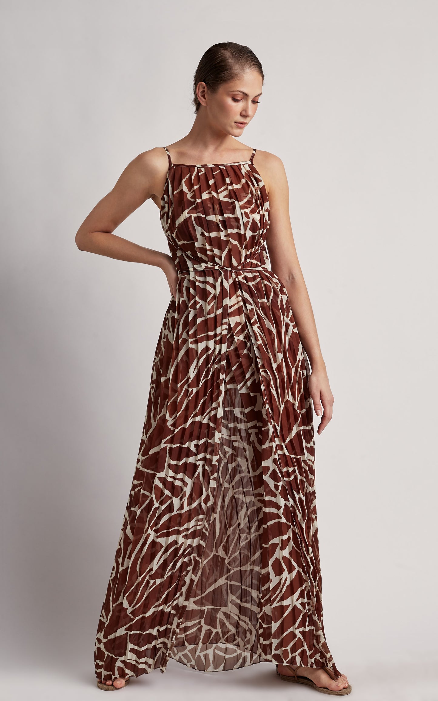 Giraffe Pleated Cover-Up Dress