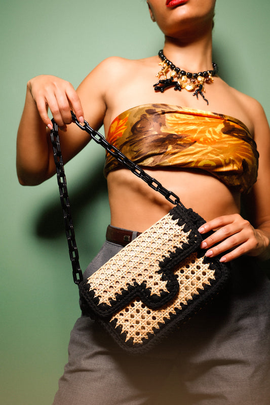 FASHION ROOTS Black Handbag