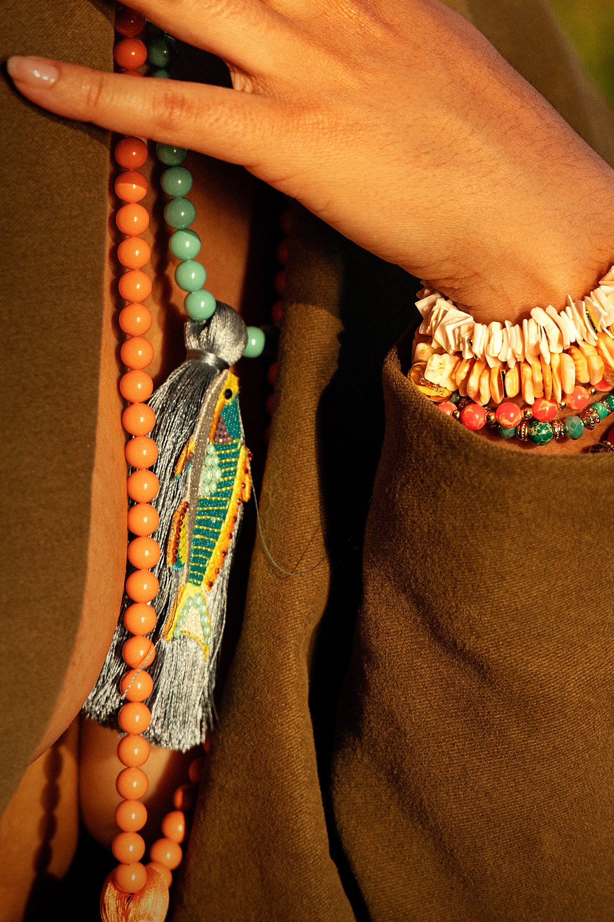 Rosario Fish Long Necklace