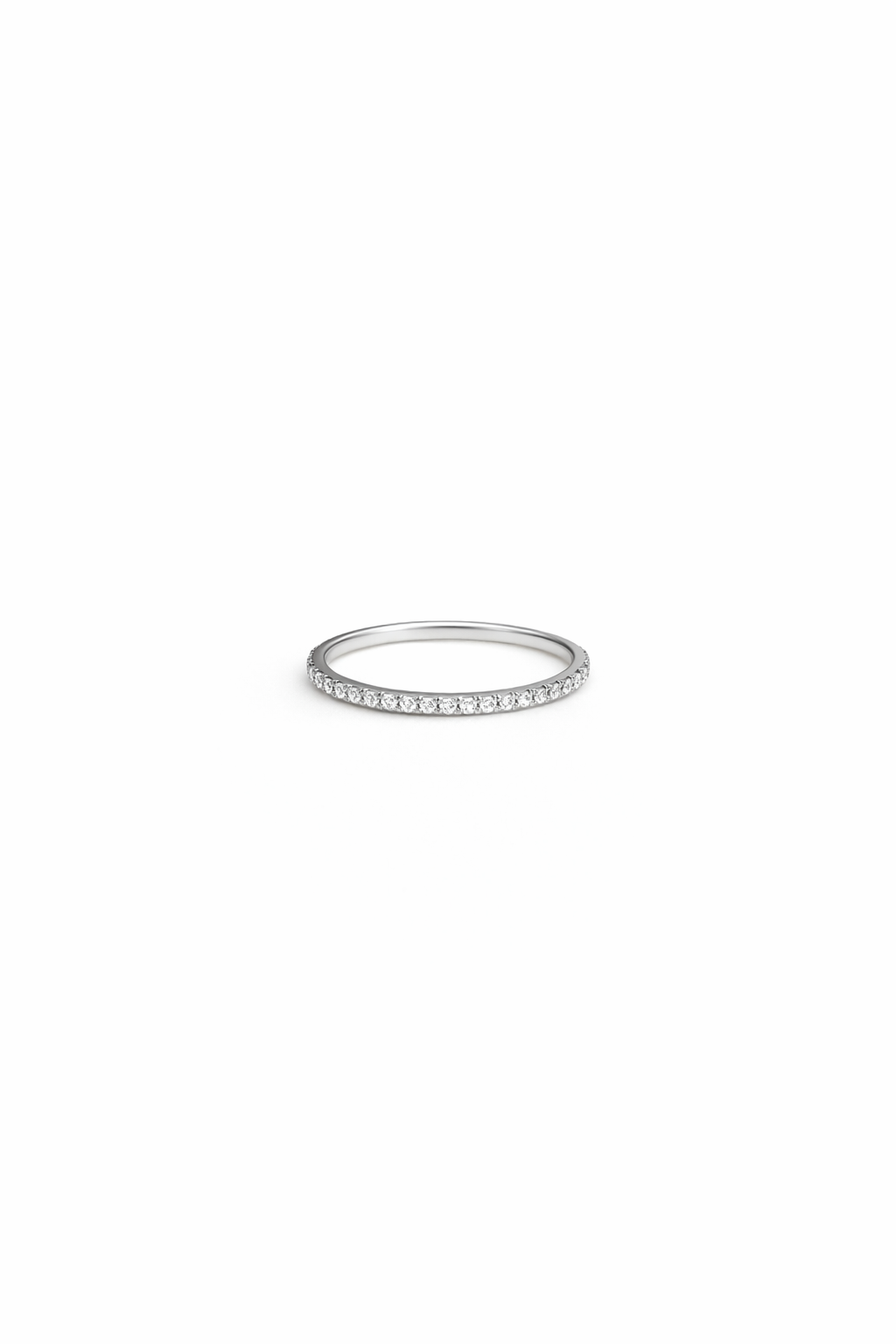 Bague acier inoxydable argentée ILENA femme anneau éternité serti cristaux