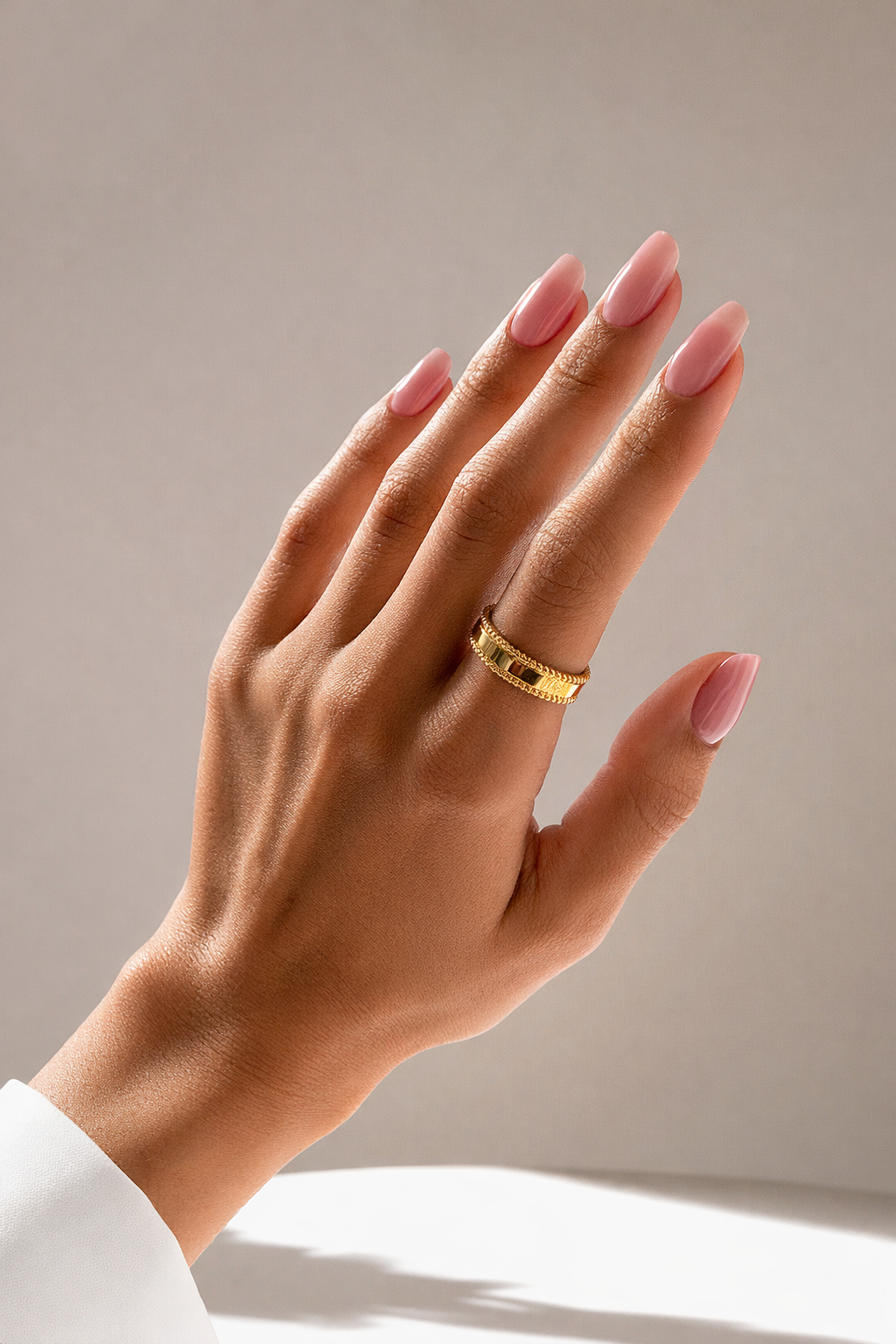 Bague acier inoxydable dorée NAYLA femme ajustable waterproof design tressé