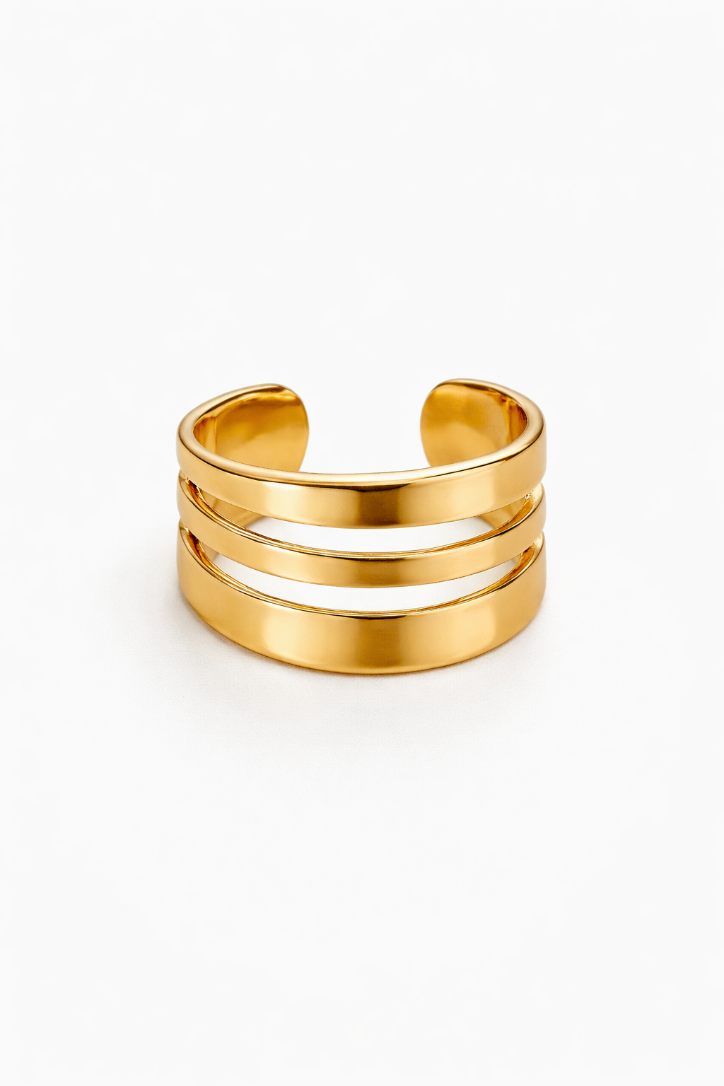 Bague acier inoxydable dorée TRIANA femme ajustable waterproof