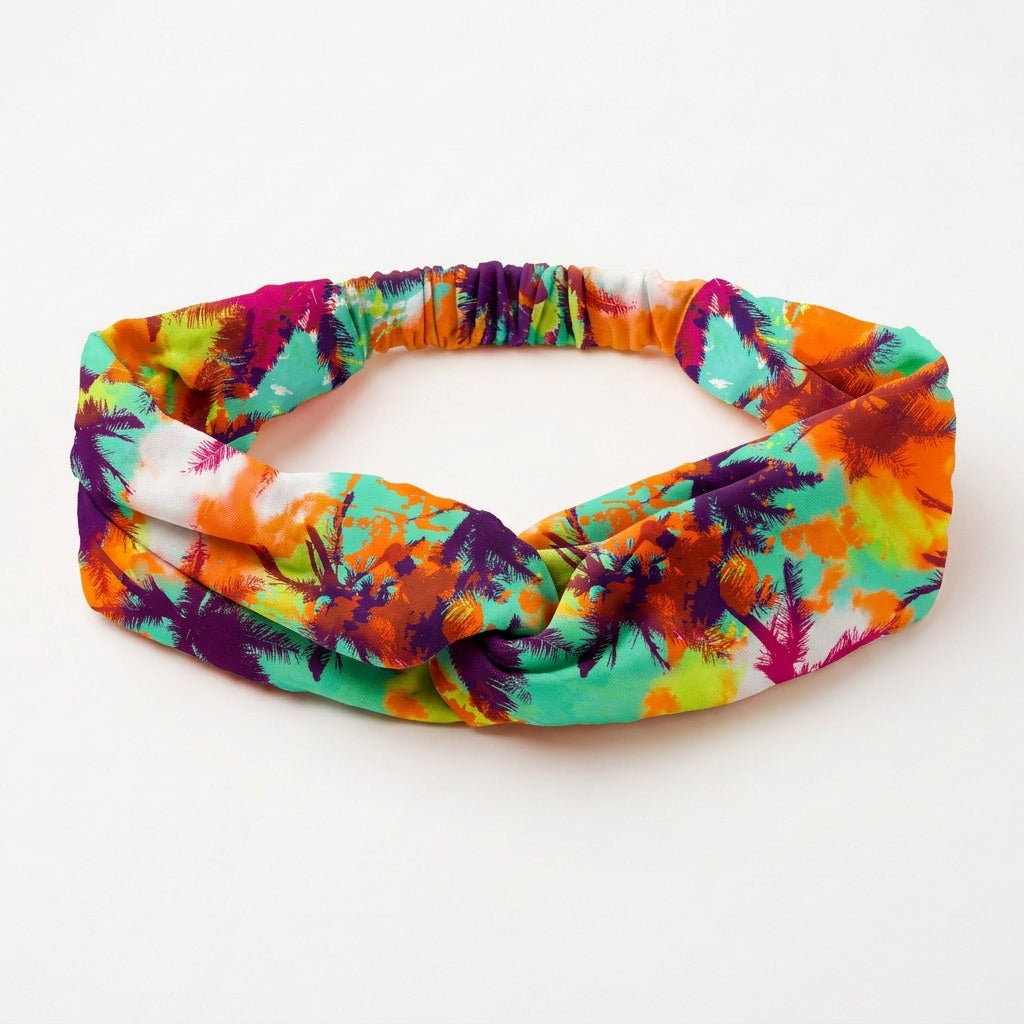 bandeau coco purple wi paris imprime tropical violet fuchsia headband femme plage