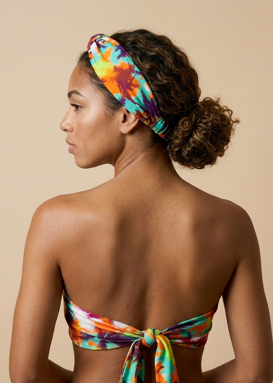 bandeau coco purple wi paris imprime tropical violet fuchsia headband femme plage