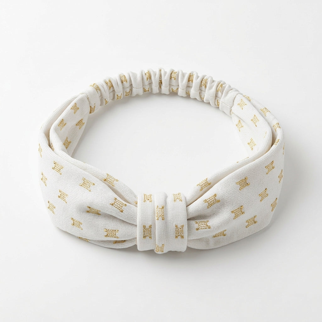 bandeau fireworks wi paris coton blanc fil de lurex headband femme plage