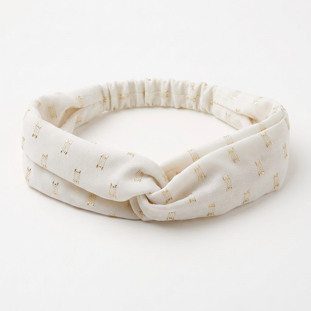 bandeau fireworks wi paris coton blanc fil de lurex headband femme plage