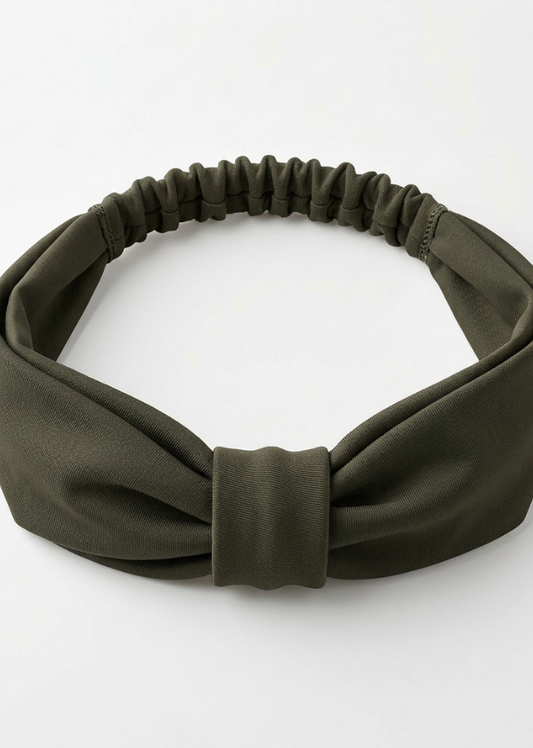 bandeau kaki savane wi paris lycra headband femme elastique cheveux plage