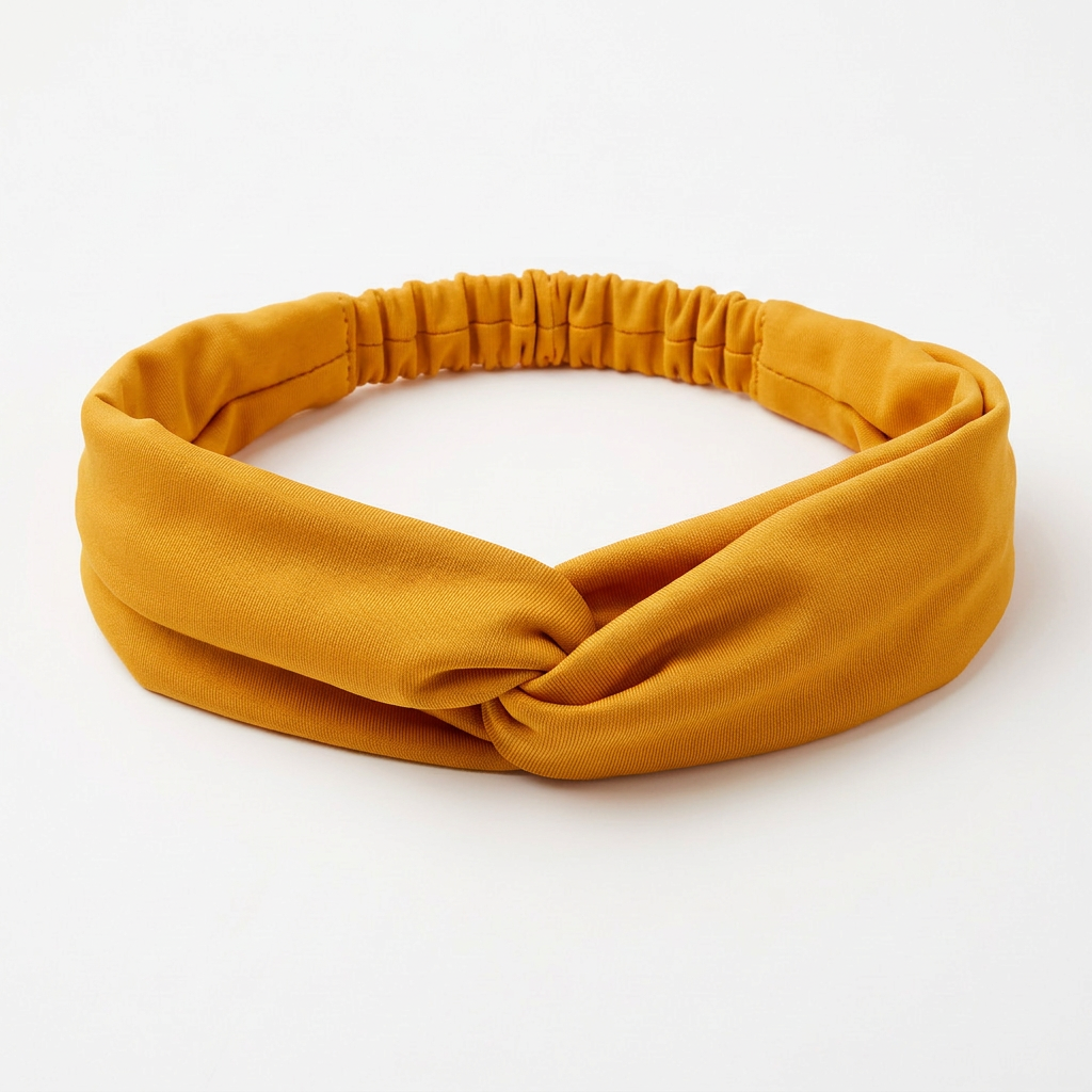 bandeau moutarde wi paris lycra headband femme twist elastique cheveux ete