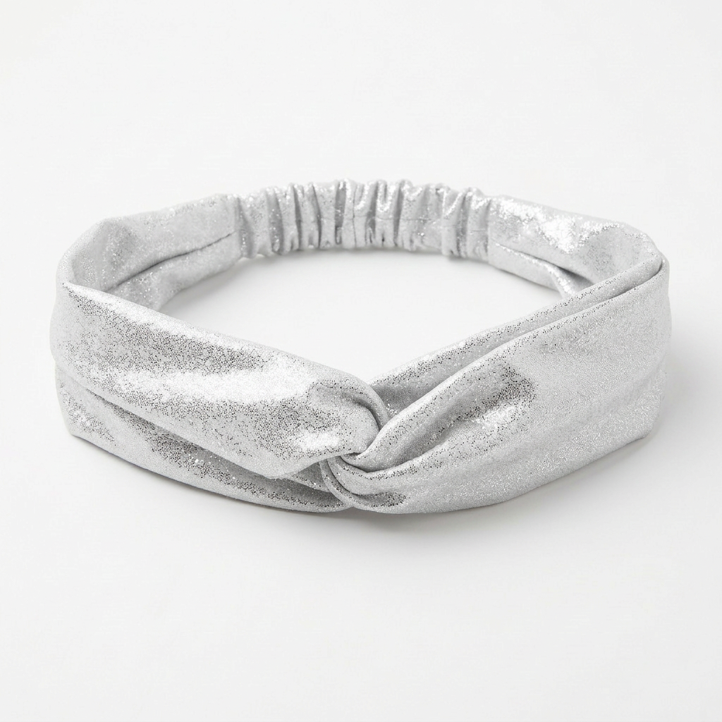 bandeau silver moon wi paris argent irise lycra headband femme plage