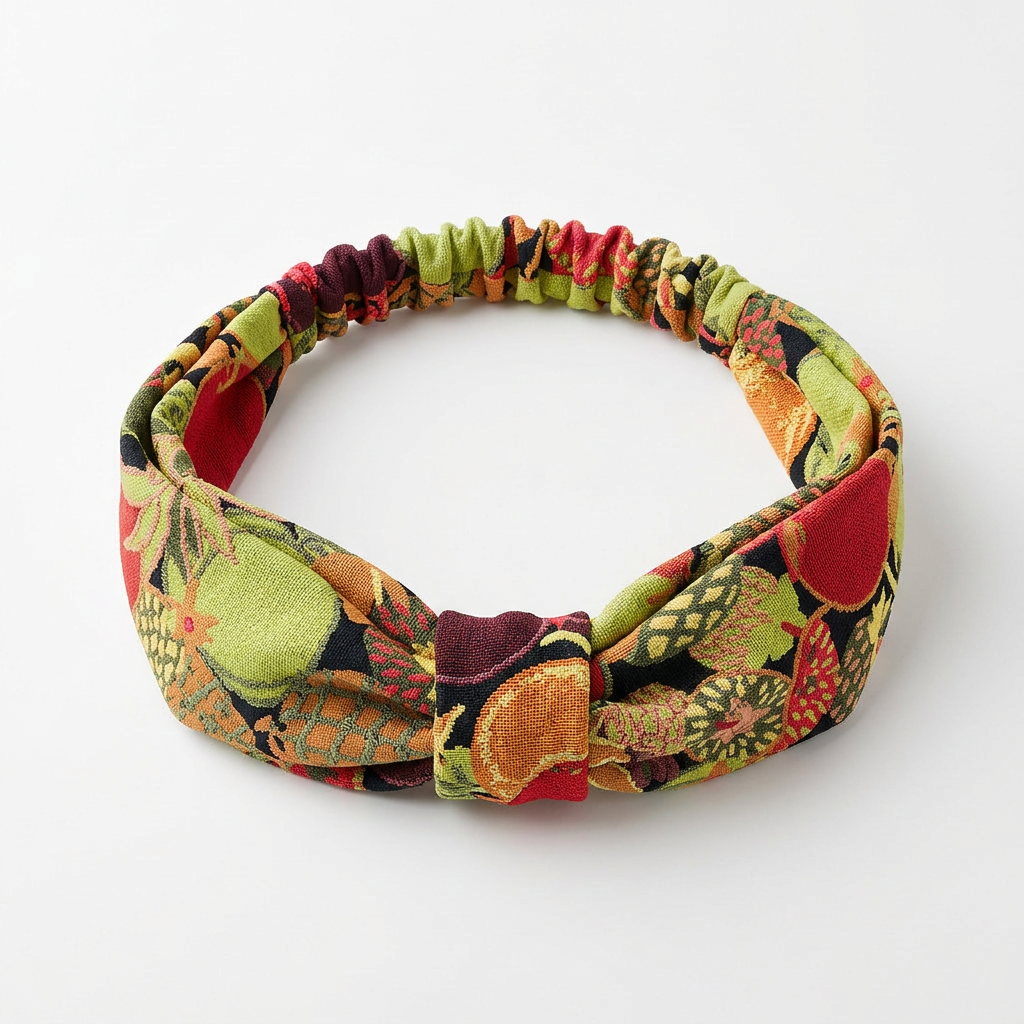 bandeau tuttifrutti vert wi paris jacquard fruits exotiques headband femme