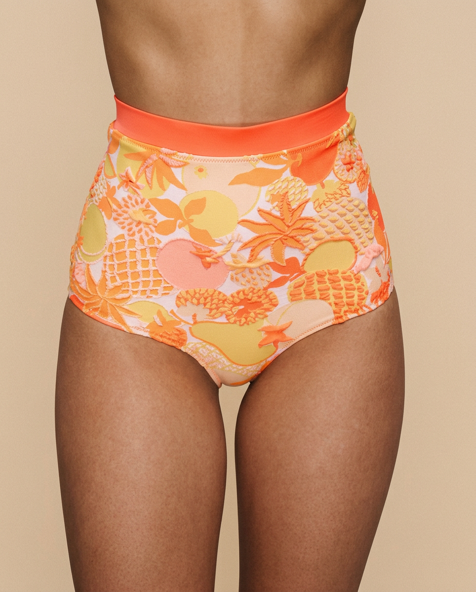 Bas de bikini taille haute shorty Anita Tuttifrutti avec imprimé tropical, coupe flatteuse et style élégant.