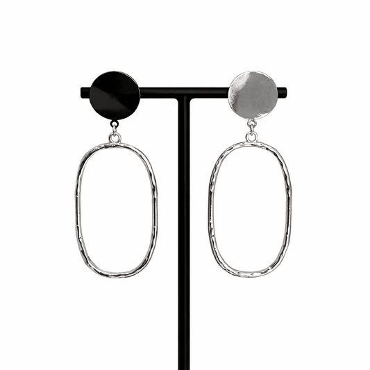 Boucles d’oreilles LIORA argent acier inoxydable anneaux ovales