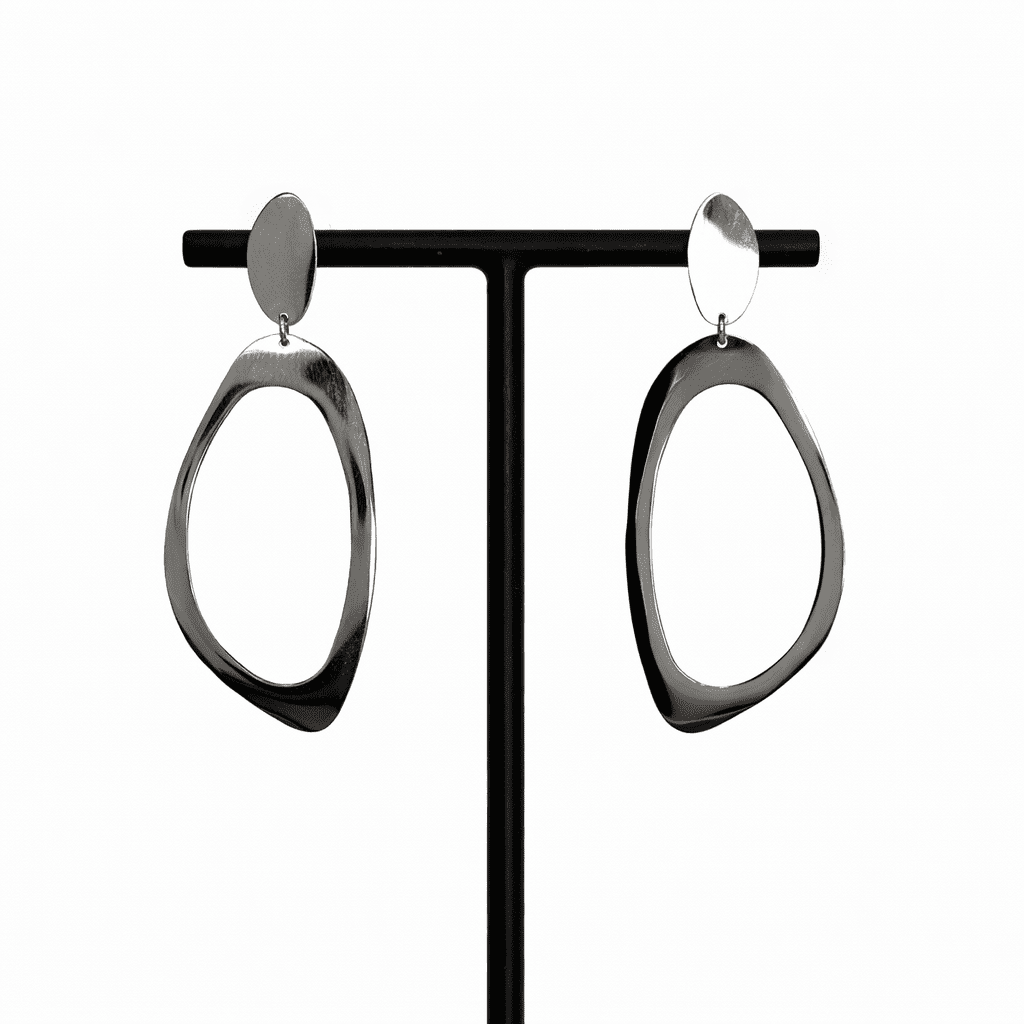 Boucles d’oreilles NELLA argent acier inoxydable design abstrait