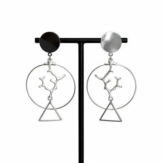 Boucles d’oreilles acier inoxydable argenté SEREL design géométrique artistique