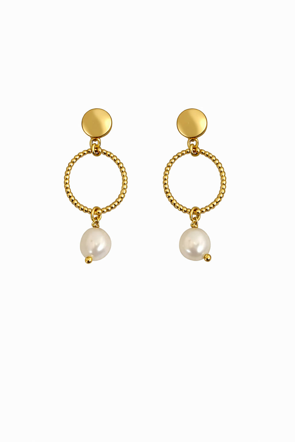 Boucles d’oreilles acier inoxydable doré waterproof SOLEKA femme nacre véritable pendante