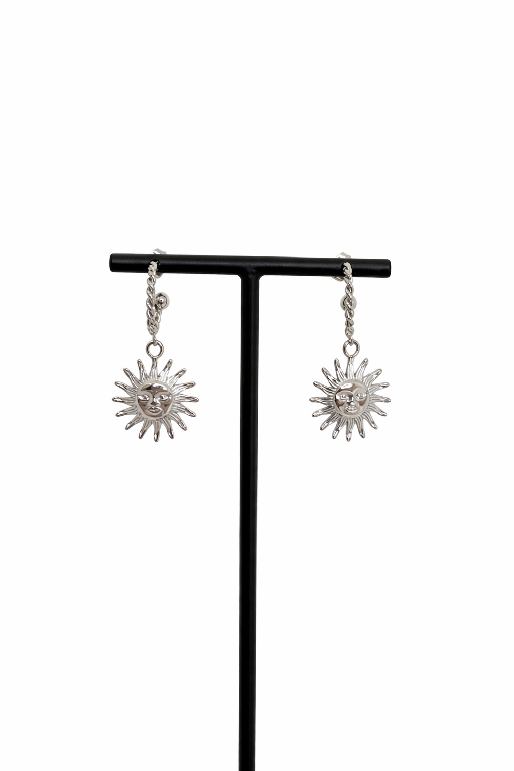 Boucles d’oreilles acier inoxydable argenté waterproof SUNBLISS femme soleil visage