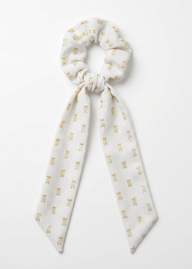 chouchou fireworks wi paris coton fil de lurex ruban cheveux femme