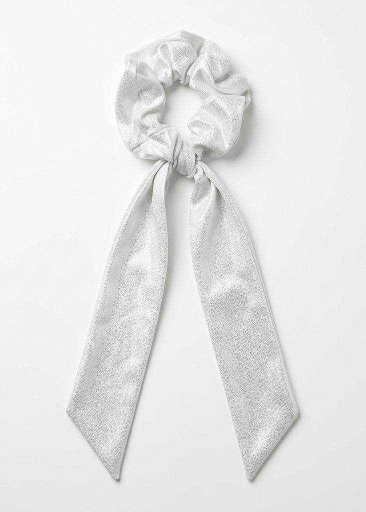 chouchou silver moon wi paris argent irise lycra ruban cheveux femme