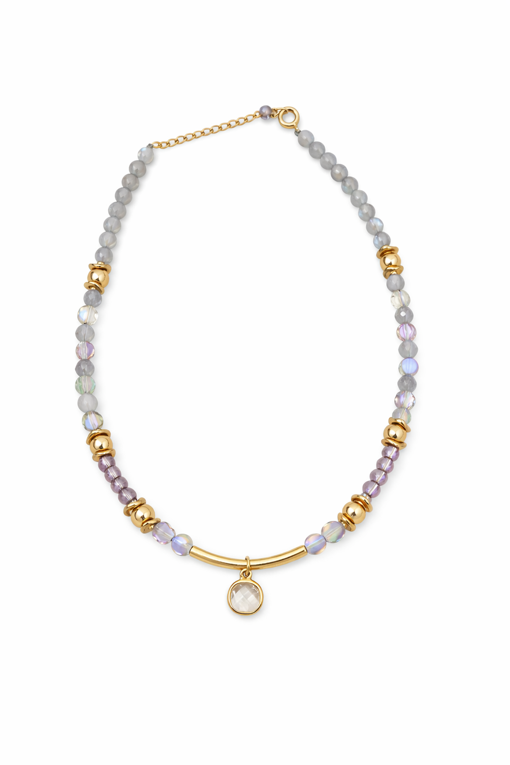 Collier LABRARA femme labradorite naturelle doré bijou protection élégant