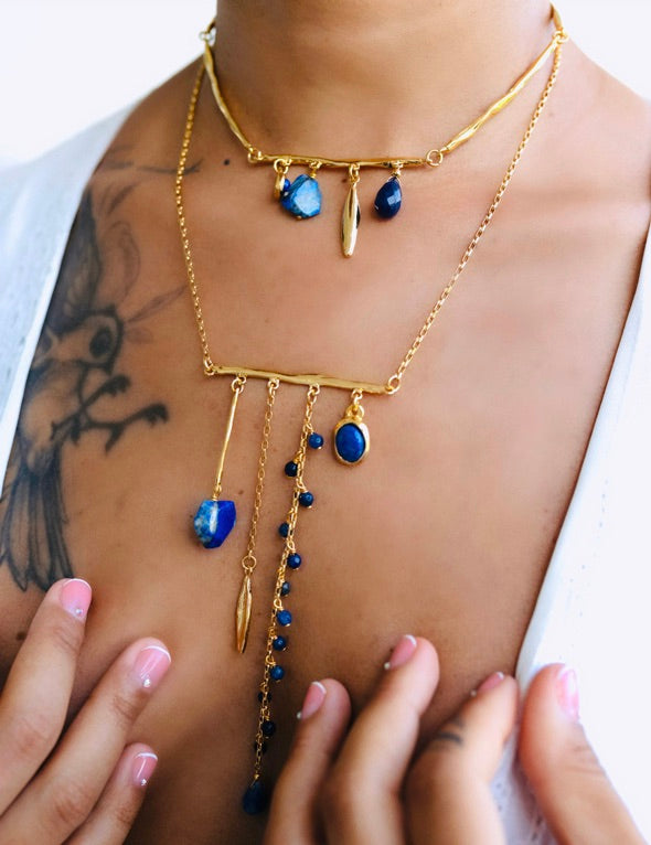 Collier MULTIPERLES Lapis Velatti