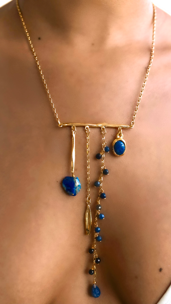 Collier MULTIPERLES Lapis Velatti