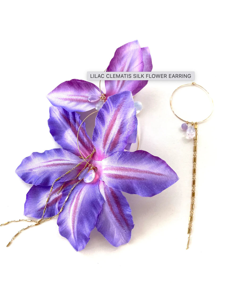 Lilac flower earrings