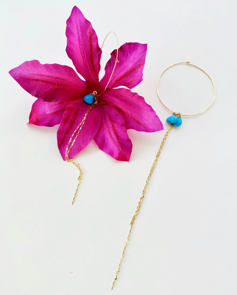 Fuschia flower earrings