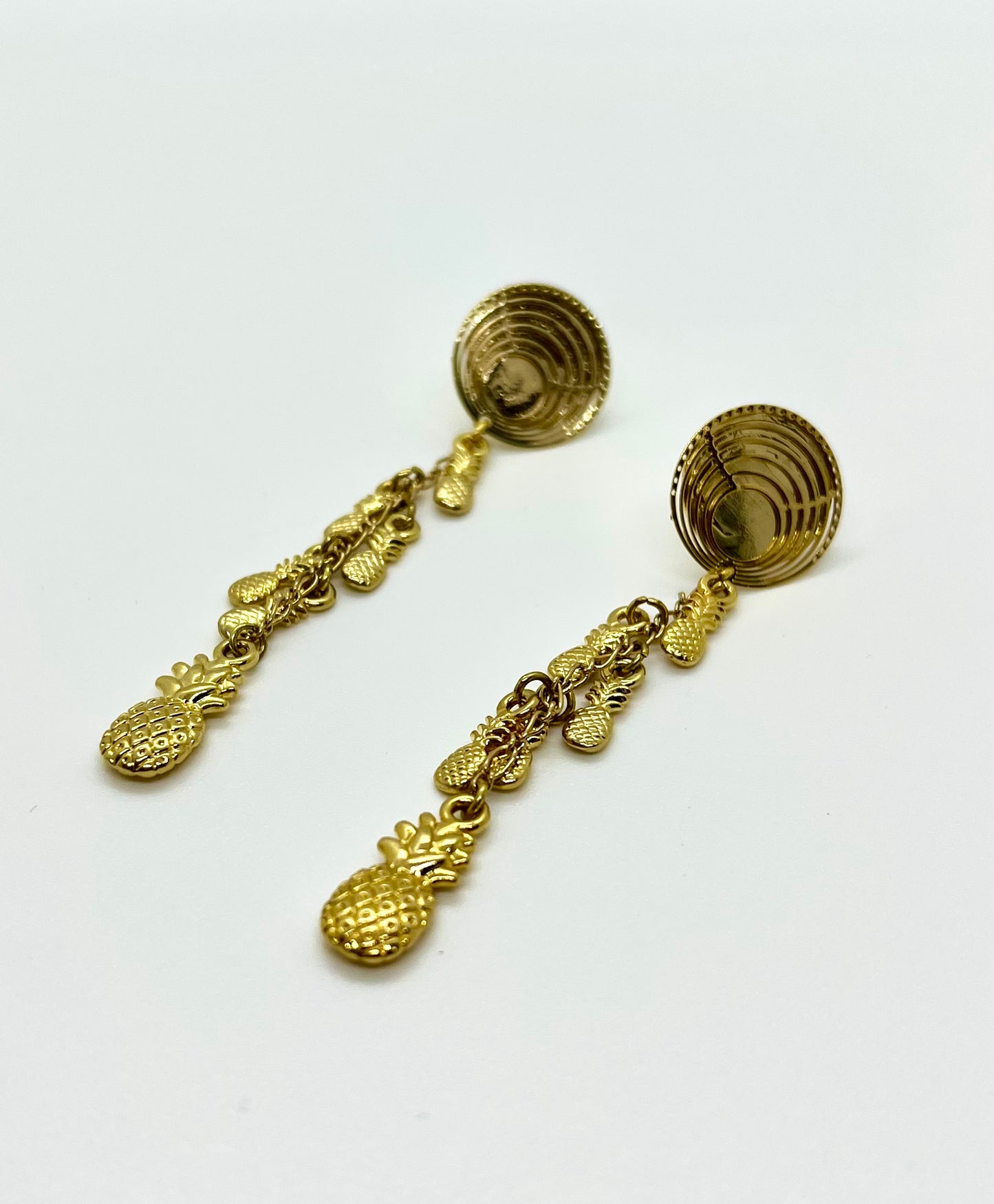 Pineapple chain pendant earrings