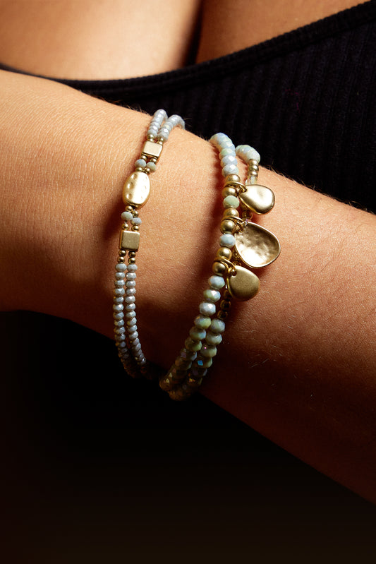 Bracelets perles grises