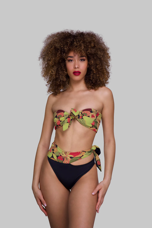 Gilia tuttifrutti high waist strapless Brazilian bikini - 36/38/40/42, bottom