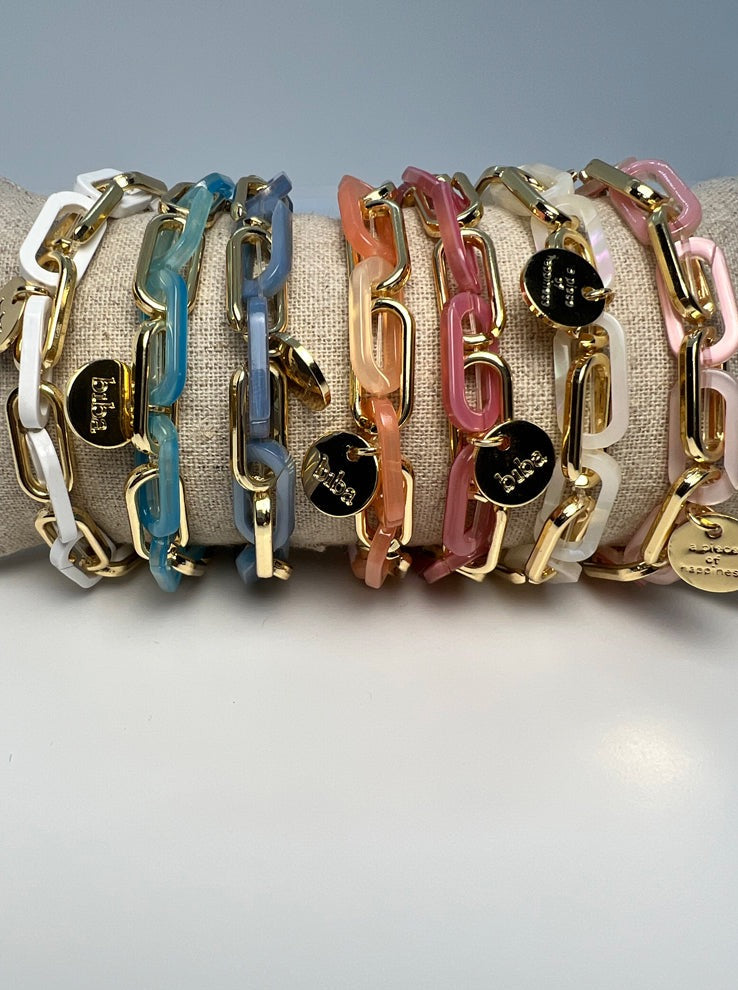 Bracelet chaines multicolores