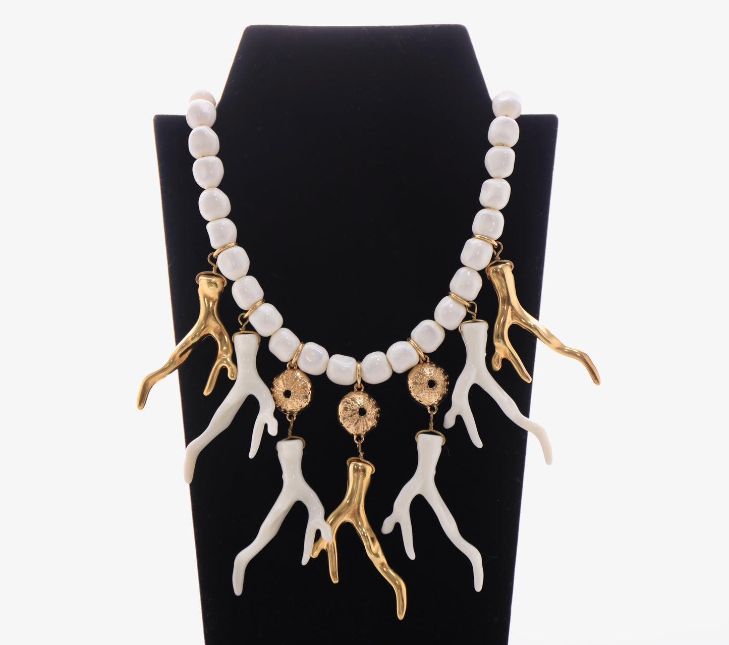 Coral and stone necklace