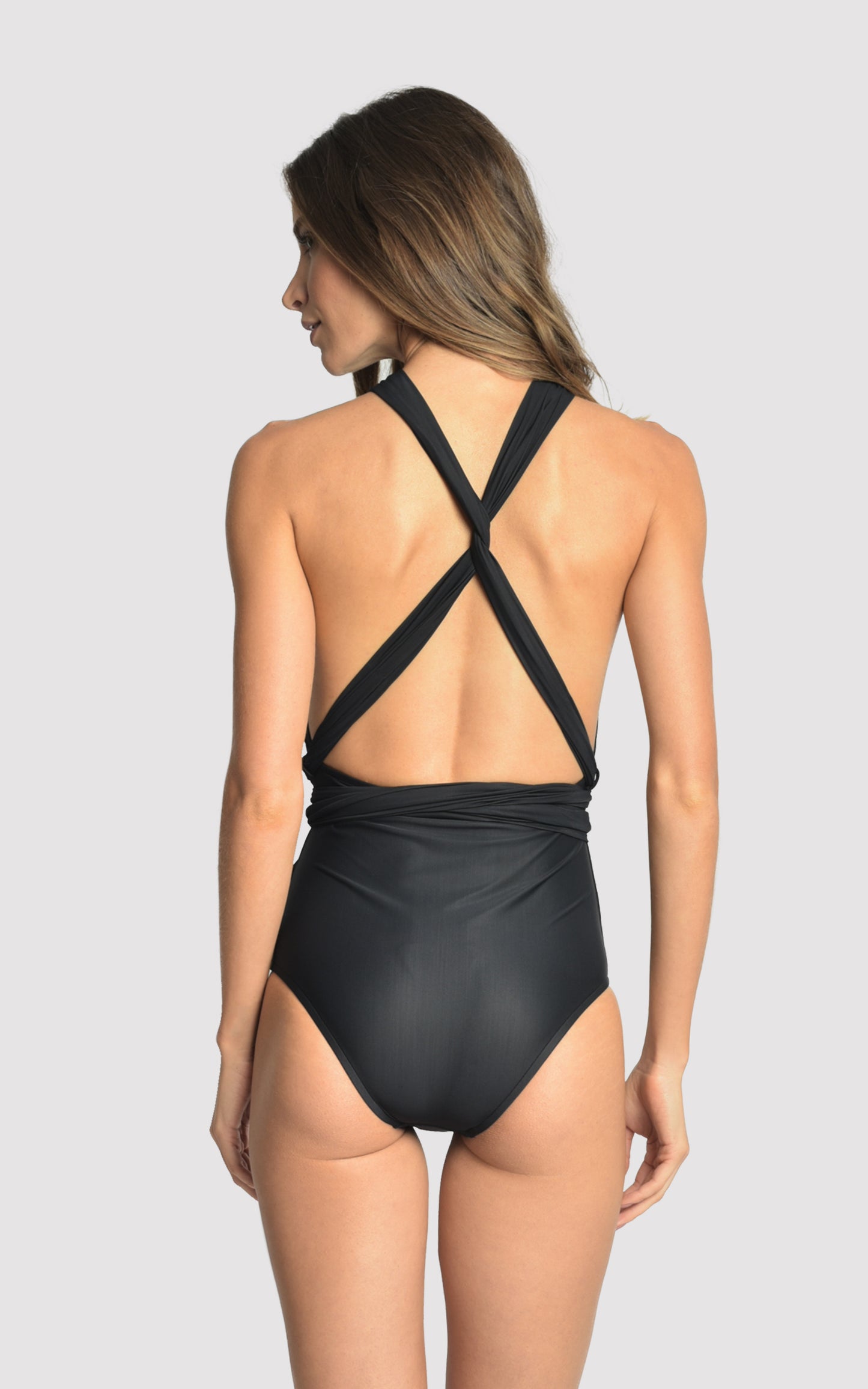 Chic black one-piece swimsuit